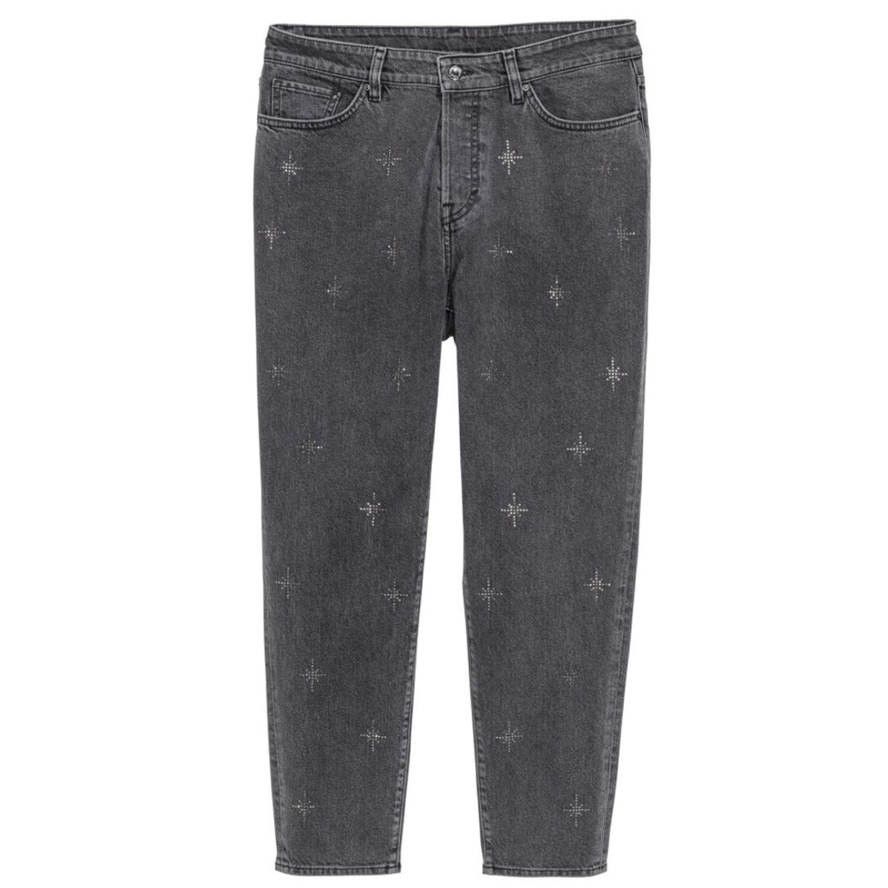Vintage Fit Rhinestone High Ankle H&M Black Jeans